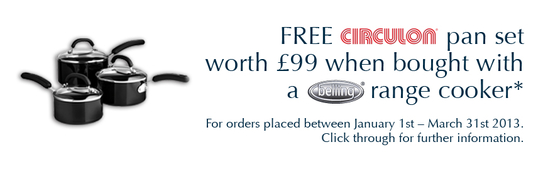 Belling Range Cooker Promotion - Free Saucepan Set! Belling Range Cooker Promotion - Free Saucepan Set