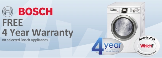 Bosch Home Appliances - 4 Year Warranty Promotion! Bosch Home Appliances - 4 Year Warranty Promotion!