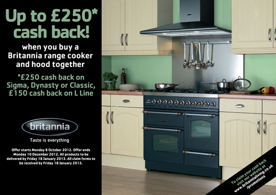 Britannia Range Cookers Promotion - Up To £250 Cashback! Britannia Range Cookers Promotion - Up To £250 Cashback!