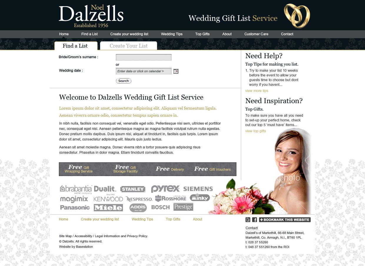 Dalzells Online Wedding Gift List Service