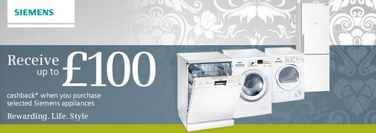 Siemens Kitchen Appliances Cashback Promotion - Up To £100!