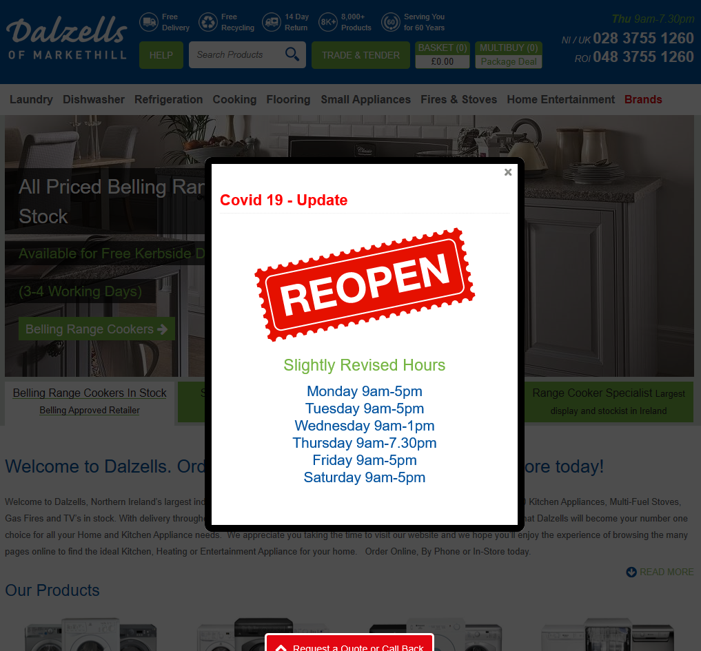 Dalzells Of Markethill - New, 'Slightly' Hours Of Business - Lockdown Easing - Coronavirus