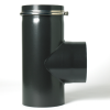 5″ T-Piece with Cap Matt Black Flue Pipe 