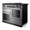 Angled view of Rangemaster Professional 110 Stainless Steel Range Cooker showing contemporary styling