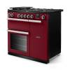 Angled view of Rangemaster Professional 90 Bordeaux Range Cooker showing contemporary styling