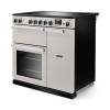 Angled view of Rangemaster Professional 90 Ivory Range Cooker showing contemporary styling