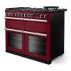 Angled view of Rangemaster Professional Deluxe 110 Bordeaux Range Cooker with dedicated slow cooker
