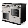 Angled view of Rangemaster Professional Deluxe 110 Ivory Range Cooker showing contemporary styling