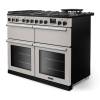 Angled view of Rangemaster Professional Deluxe 110 Ivory Range Cooker with dedicated slow cooker