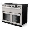 Angled view of Rangemaster Professional Deluxe 110 Ivory Range Cooker with dedicated slow cooker
