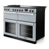 Angled view of Rangemaster Professional Deluxe 110 Misty Blue Range Cooker with dedicated slow cooker