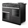 Angled view of Rangemaster Professional Deluxe 110 Slate Range Cooker showing contemporary styling