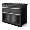 Angled view of Rangemaster Professional Deluxe 110 Slate Range Cooker with dedicated slow cooker