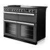 Angled view of Rangemaster Professional Deluxe 110 Slate Range Cooker with dedicated slow cooker
