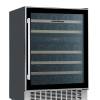Angled view of the NordMende WC46IX dual zone wine cooler