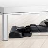 Bosch BCHF220GB showing floorhead underneath a table