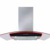 CDA EKPK90SS Curved Glass Island Hood with LED Edge Lighting 