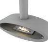 Ceiling-mounted bioethanol fireplace in sleek metallic finish