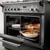 Classic FX Induction with oven open showing energy panel