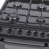 Close up view of the gas hob and controls 