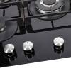 Close-up of central wok burner with cast iron supports