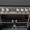 Close-up of ceramic hob with four cooking zones and residual heat indicators