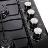Close-up of stainless steel side-mounted control knobs