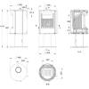 Dimeniosns of the FireBlossom Pedestal stove