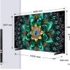 Dimensions of the Front view of the TCL 98Q6C-UK Google TV