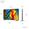 Dimensions of the LG 75NANO80A6B 75-inch TV