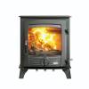 Druid Boiler Stove in matt black finish with large glass viewing window