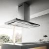 Elica Meteorite 120cm Island Cooker Hood - Stainless Steel & Black