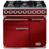 Falcon F900DXDFRDNM - 900 De Luxe Dual Fuel Cherry Red Nickel Range Cooker 87080