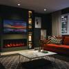 Fire FX Atmos 135R wide electric fire installed in media wall