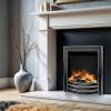 Flavel hearth inset electric fire black and chrome finish