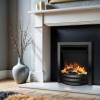 Flavel hearth inset electric fire black finish in home setting
