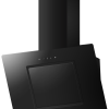 Front view of Culina ANG60BK 60cm angled black glass cooker hood with touch control