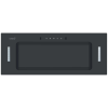 Front view of Culina CATICON52BK 52cm black glass canopy cooker hood with touch and gesture sensor controls