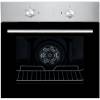 Front view of Culina CUL57MMSS.1 Single Fan Oven with black glass door and rotary controls