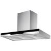 Front view of Culina ICONBOX90.1 90cm box-style cooker hood in stainless steel and black glass