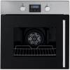 Front view of Culina SWING60SS built-in side-opening oven with black glass and stainless steel finish