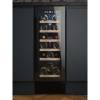 Front view of Culina UBBKWC30 30cm freestanding wine cooler in black with LED display and wooden shelves