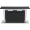 Front view of Culina UBDDGS60ABK1 60cm downdraft extractor with black glass and stainless steel finish