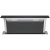 Front view of Culina UBDDGS90ABK1 90cm downdraft extractor with black glass and stainless steel finish