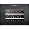 Front view of Culina UBICBKWC55 built-in column wine cooler with black drop-down door and LED display
