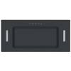 Front view of Culina UBICON52BK.1 52cm black glass canopy cooker hood with touch controls and LED lights