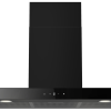 Front view of Culina UBSBOX90BK 90cm black box cooker hood with glass touch panel and LED lights