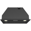 Front view of Culina UBSCAN52BK 52cm black canopy cooker hood with chrome push button controls