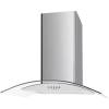 Front view of Culina UBSCG60SS 60cm stainless steel curved glass cooker hood with push button controls