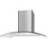 Front view of Culina UBSCG90SS 90cm stainless steel curved glass cooker hood with push button controls